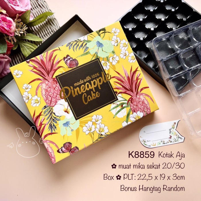 

(10pcs) Kotak Nenas K8859 Dus Mika Sekat 20/30 Box Kue Lapis/Nastar