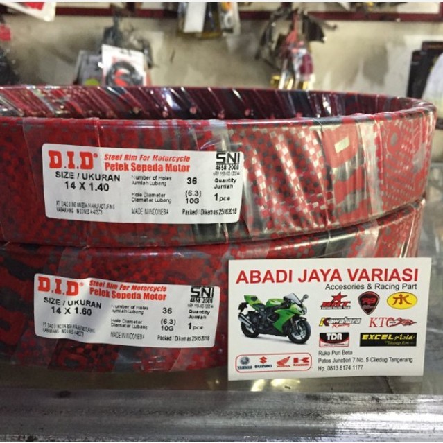 VELG DID HITAM RING 14 UKURAN 140 DAN 160 SEPASANG