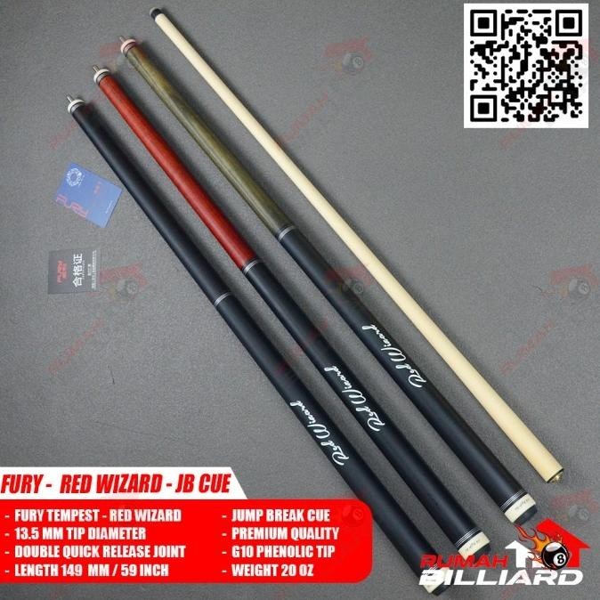 STICK BILLIARD - BILLIARD CUE - FURY RED WIZARD - JUMP BREAK CUE NEW