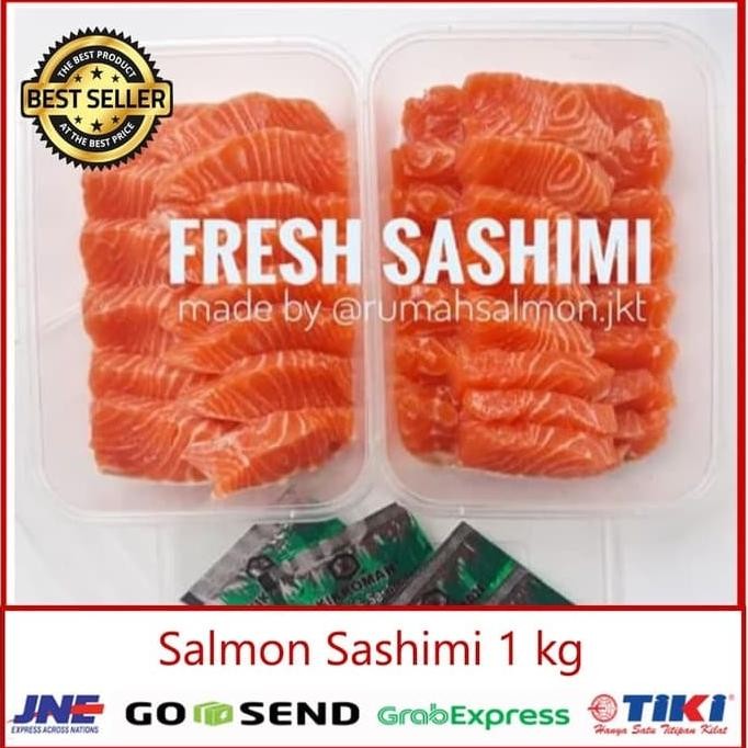 

Ikan Salmon Sashimi 1 kg Fresh Segar (FREE SOYU dan WASABI)
