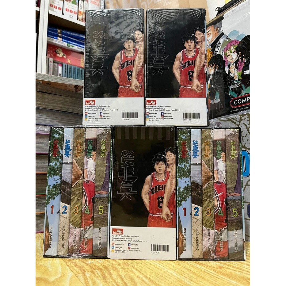 Komik Slam Dunk Boxset 1 ( Vol 1-5 ) Limited Elex Media Bonus Poster