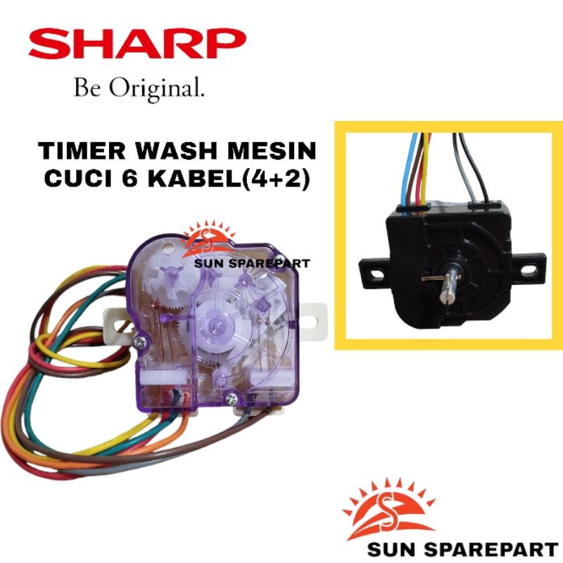 Timer wash 6 kabel pencuci mesin cuci Sharp 2 tabung