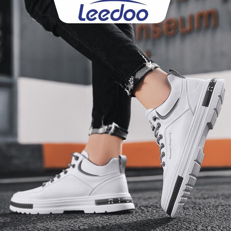 Promo Hemat Leedoo Sepatu Kulit Pria Original Kekinian Sneakers Casual Tinggi Kerja Kuliah Sepatu Pu