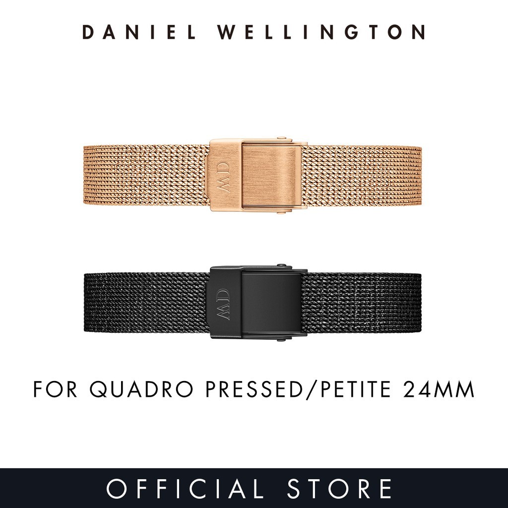 Untuk Quadro Pressed & Petite 24mm - Daniel Wellington Pressed Strap 10mm Mesh - Tali jam tangan mes