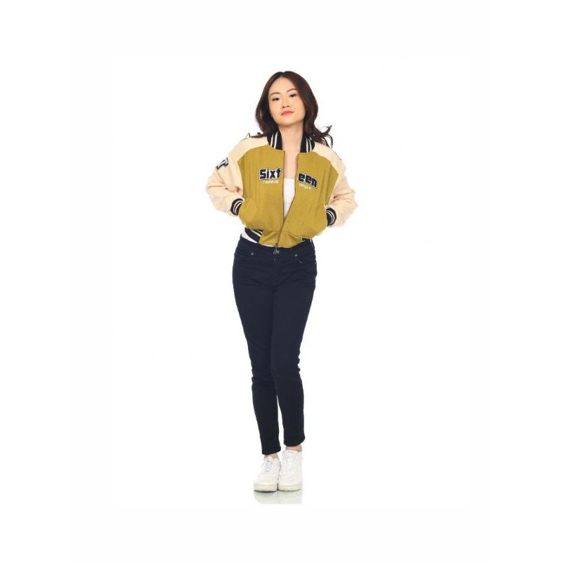 SIXTEEN varsity crop kombinasi baseball twotone