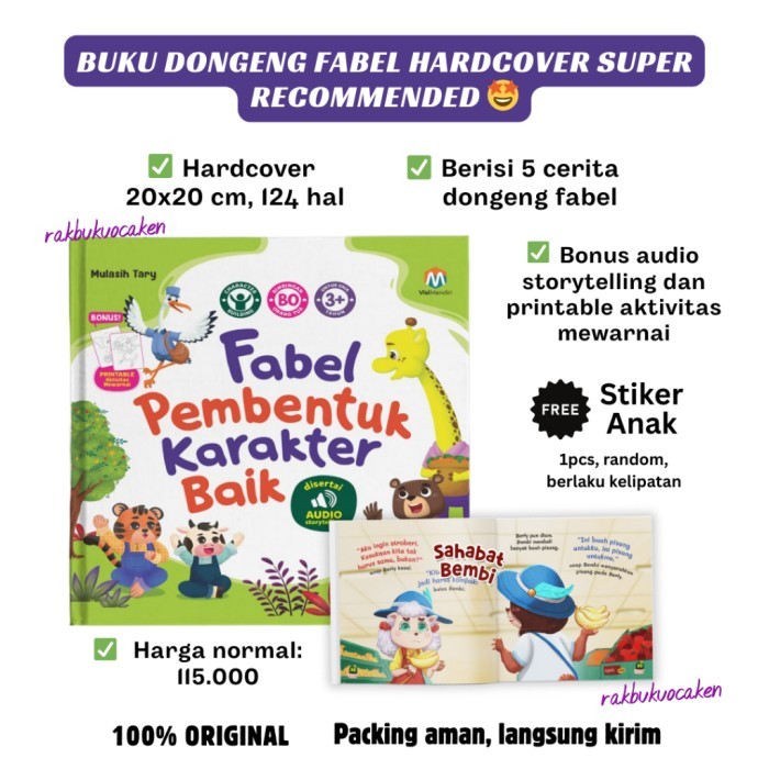 Buku - Hardcover Buku Dongeng Fabel Pembentuk Karakter Baik