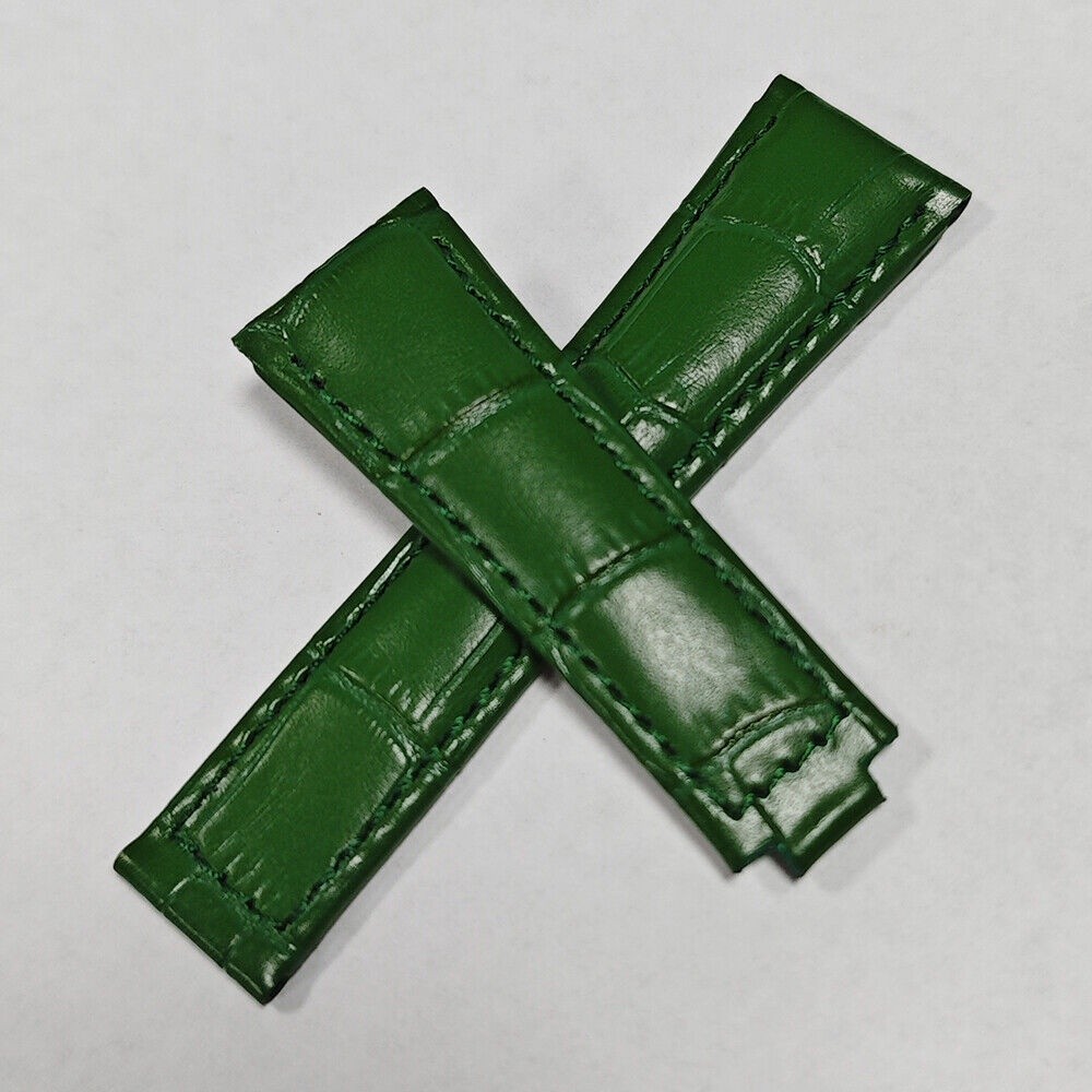 Tali Jam Tangan Vintage Kulit Hijau 20mm Untuk Rolex Daytona SUB GMT Datejust |cjY8my1w|