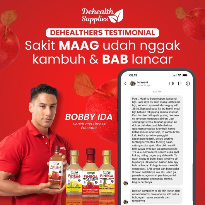 

FINEGA CUKA APEL 1000ml Kemasan Kaca