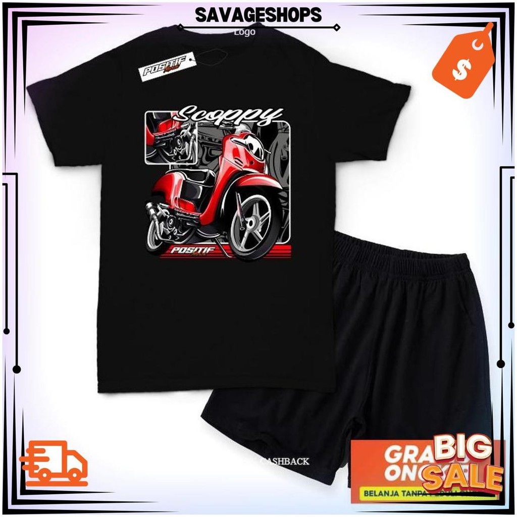 Baju Kaos Anak Motor Setelan Scoopy Racing Balap | Positif Merch Bg Terlaris