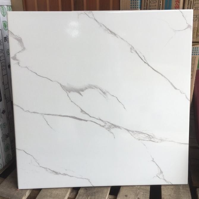 Keramik lantai 50x50 IKAD 11165 carrara kilap putih motif marmer KW 1 BS01