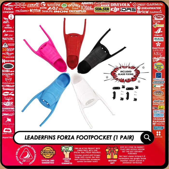 Jual Foot Pocket Forza Leaderfins Long Fins Freediving With Assembly Kit