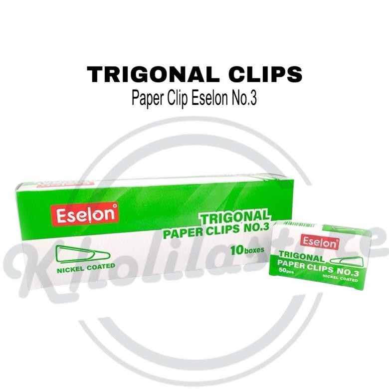 

(1 box) Trigonal Clips Paper Clip No. 3 Eselon isi 10 pak kecil yang laris