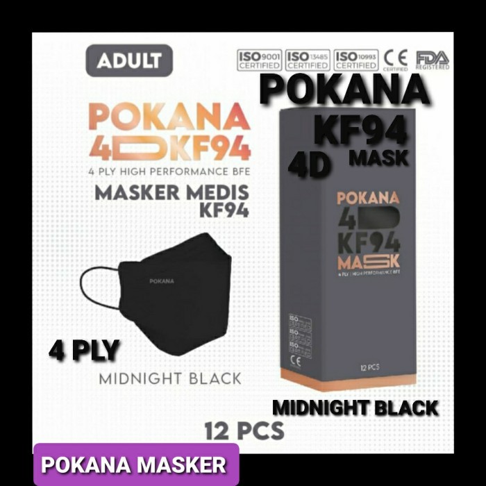 Terbaru Masker Medis Pokana 4D Kf94 4Ply Pokana Masker Kf 94 Isi 12 Pcs