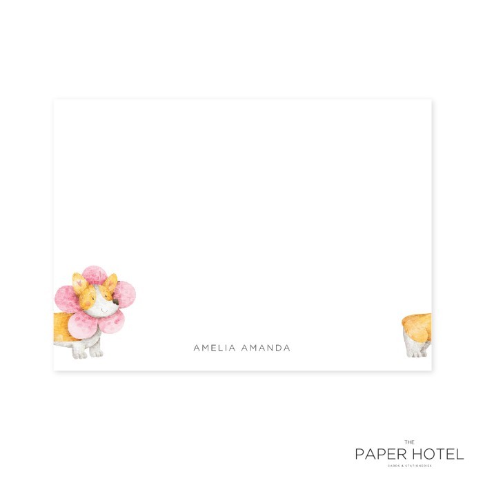 

Notecard - The Corgi Pink (Personalized Initials/ Name, 16pcs)