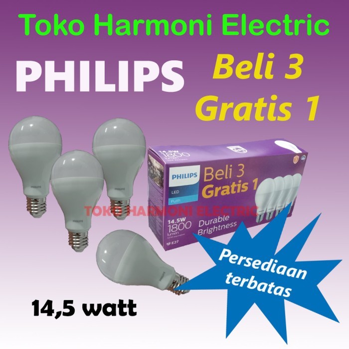 Terbaru Lampu Philips Led 14,5 Watt Multipack Mycare Ledbulb 14,5W 6500K Putih