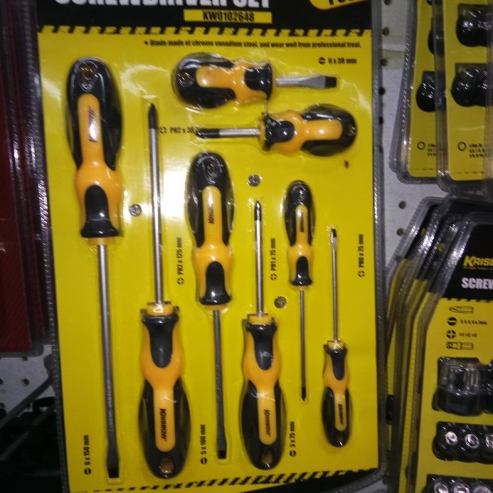 Obeng krisbow 8 set serbaguna / hand tools obeng krisbow