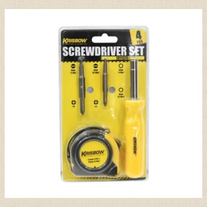 Krisbow Set Obeng Dan Meteran Pengukur / Screwdriver set