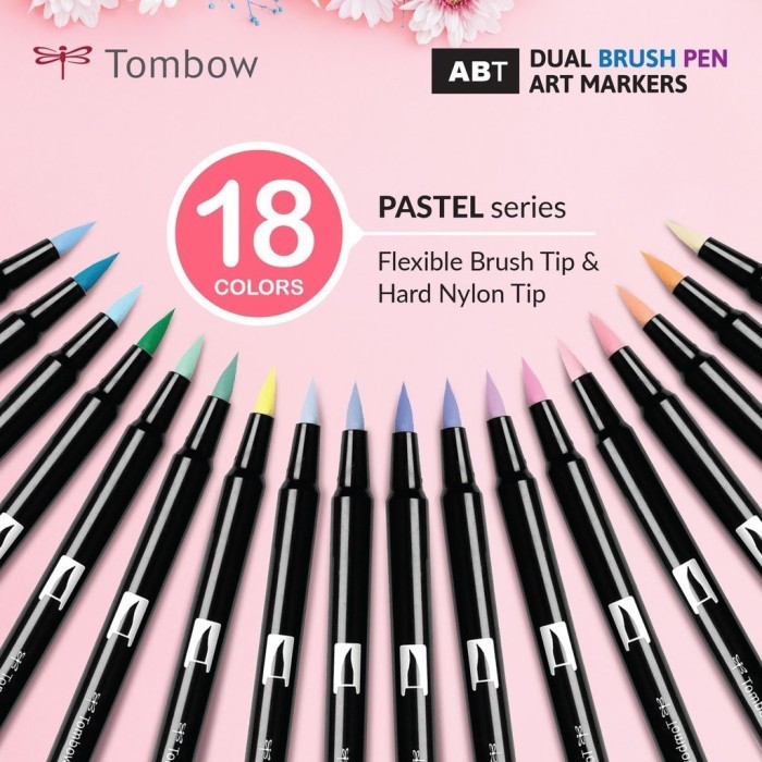 

T E R B A R U Paket Tombow ABT Dual Brush Pen 18 Pastel Colors. Brushpen
