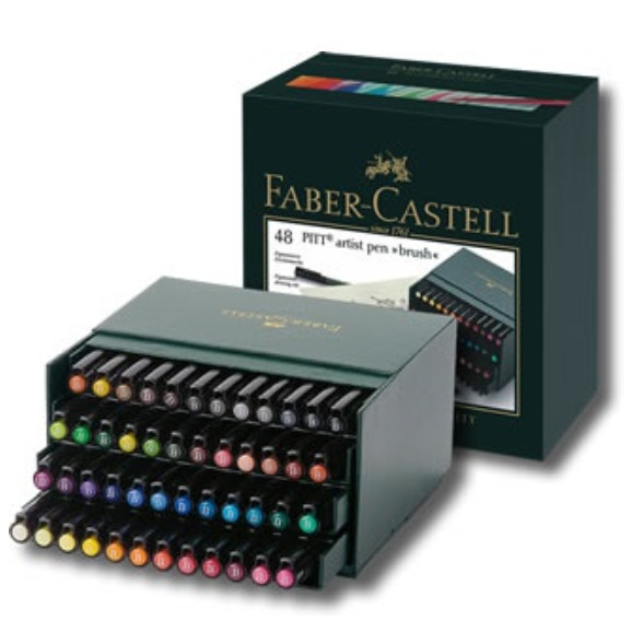 

T E R B A R U Faber-Castell PITT Artist Pen Brush 48 Box