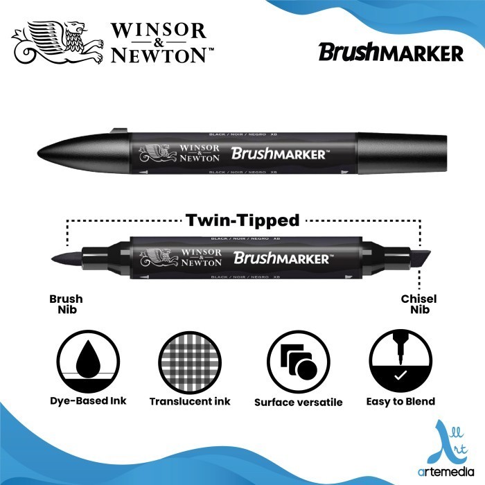

T E R B A R U PPC Brush Marker Winsor & Newton Promarker Brush Pen Set 6 Dual Point