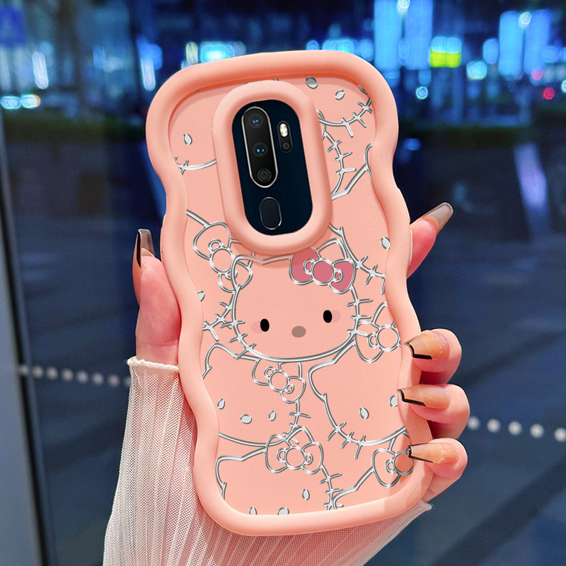 Casing Hp Untuk OPPO A5 2020 A9 2020 Case Casing seri Warna Macaron Kesing HP Cesing motif Kitty Sof