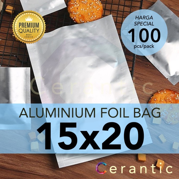 

Lhiu - Aluminium Foil 15X20Cm Kemasan Sachet Silver Bubuk Kopi Bumbu Teh