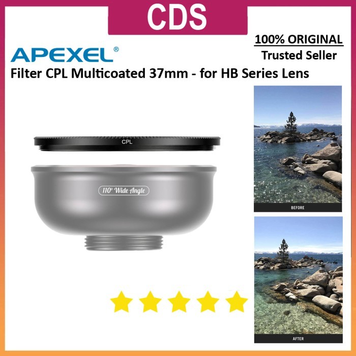 Apexel Filter CPL Multicoated 37mm for Apexel HB Series Lens - 100mm Macro Lens - HD 110 Wide Angle