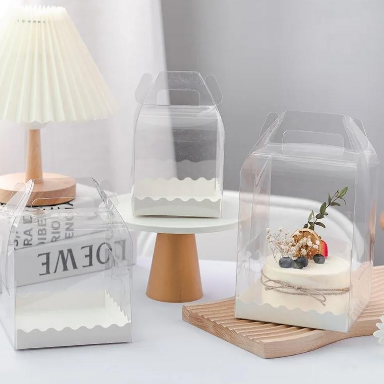 

Ty69 10Pcs 5In Mika Transparan Kotak / Kotak Kemasan Kue / Gable Box / Box Cake