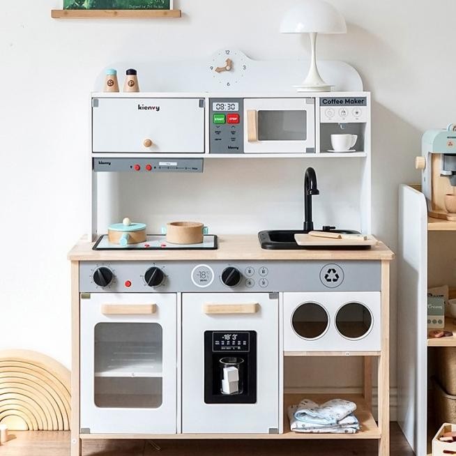 Wooden Kitchen Kienvy Japanese With Water Fitur Lengkap-Mainan Masak Masakan Edukasi Pretend Play Mo