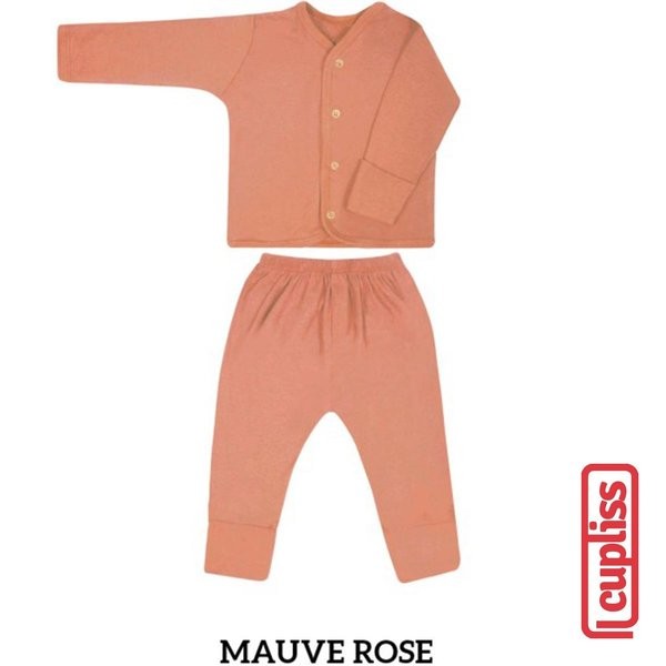 Mauve Rose Little Palmerhaus Button Tee Long Sleeve Baju Bayi *