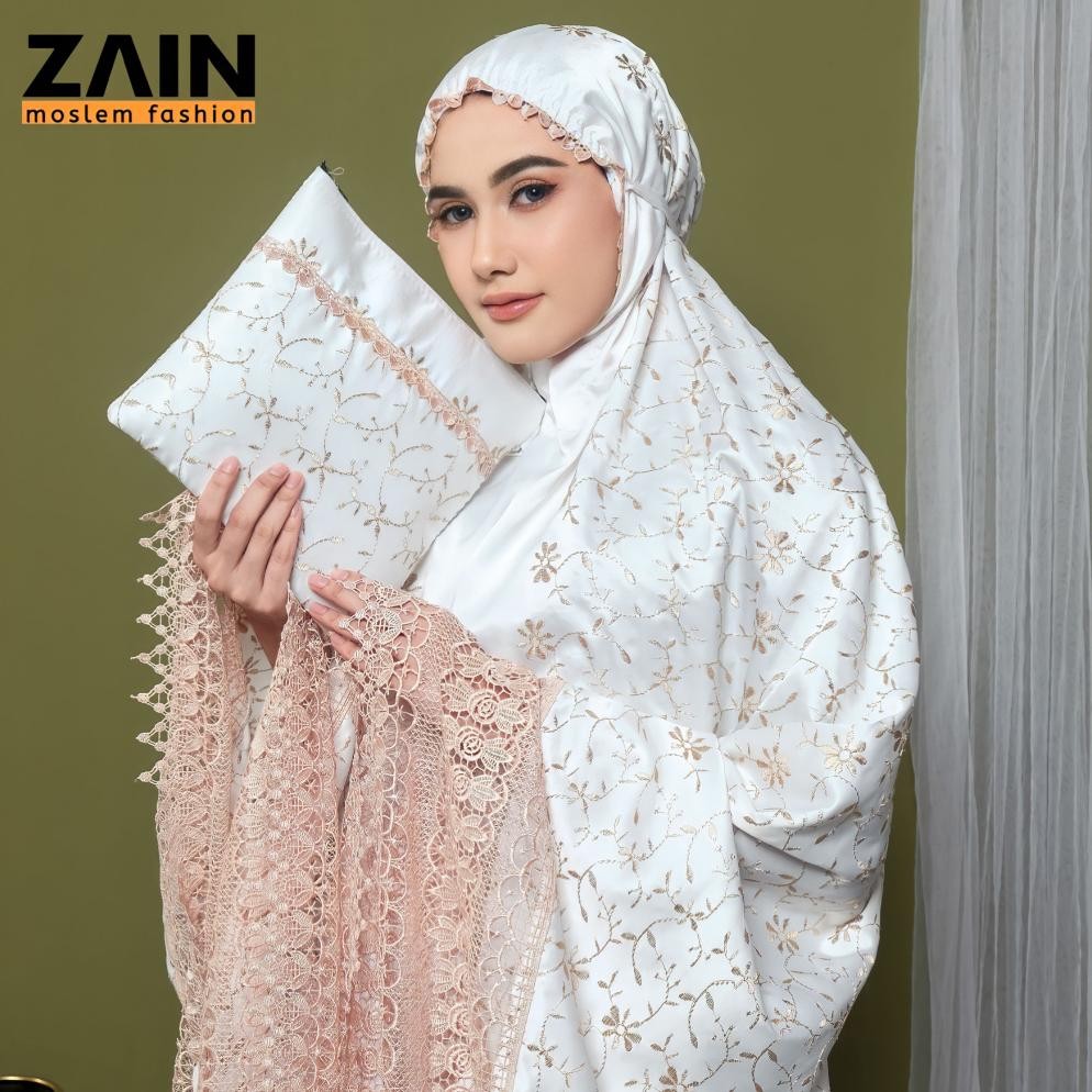 Mukena Premium Terbaru 2025 Zain Dewasa Sutra Milo Full Bordir Mewah