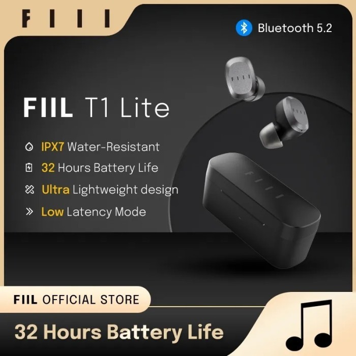 READY Xiaomi Fiil T1 Lite ENC TWS Earphone Earbud Bluetooth 5.2 IPX 7 Gaming