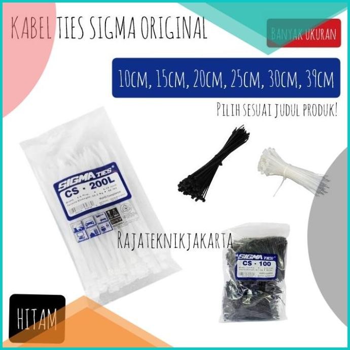

Kabel Ties / Kabel Tis / Cable Ties Sigma 25 cm Hitam (Isi 100 Pcs) 1