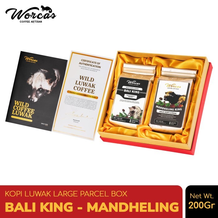 

Worcas Kopi Luwak Liar Bali King & Mandheling King - Large Box Isi 2