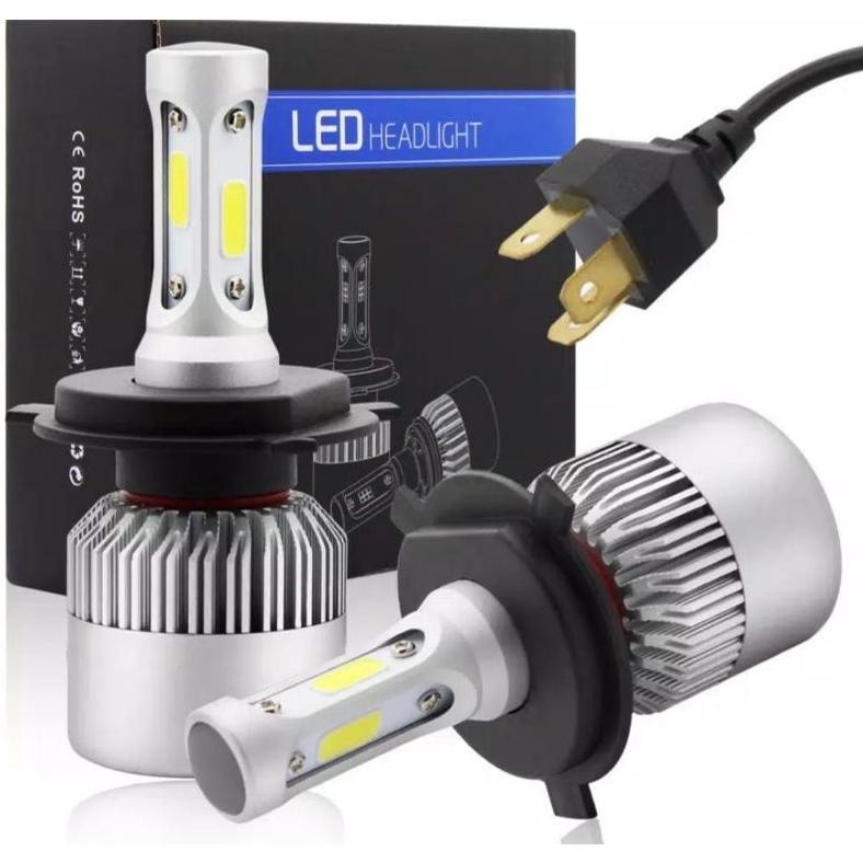Murah (2 Pcs). Lampu Mobil S2 Led H4 72W Cob Ada Kipasnya / Lampu Mobil / Led / H4 / Avanza / Xenia 