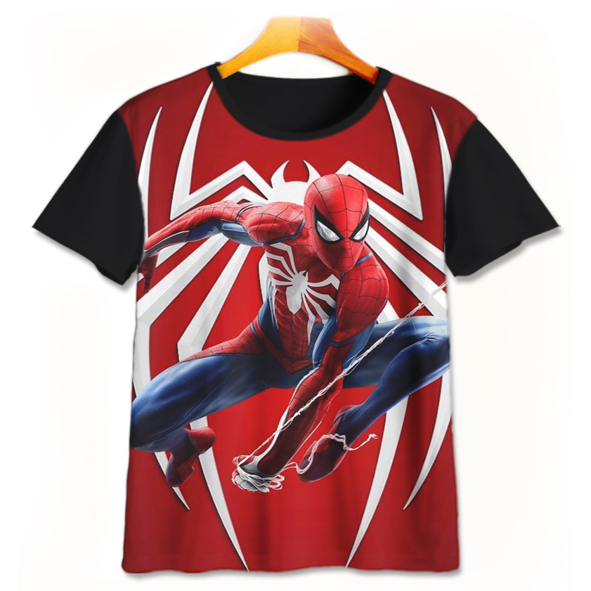 Baju Kaos Anak Anime - Kaos Game 3D Lucu - Kaos Printing Anime Spiderman Spiderman-8-designWD Limite