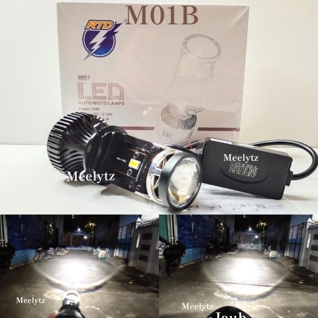 Lampu Utama Led Rtd M01B Ni Projector H4 Cut Off Motor Mobil