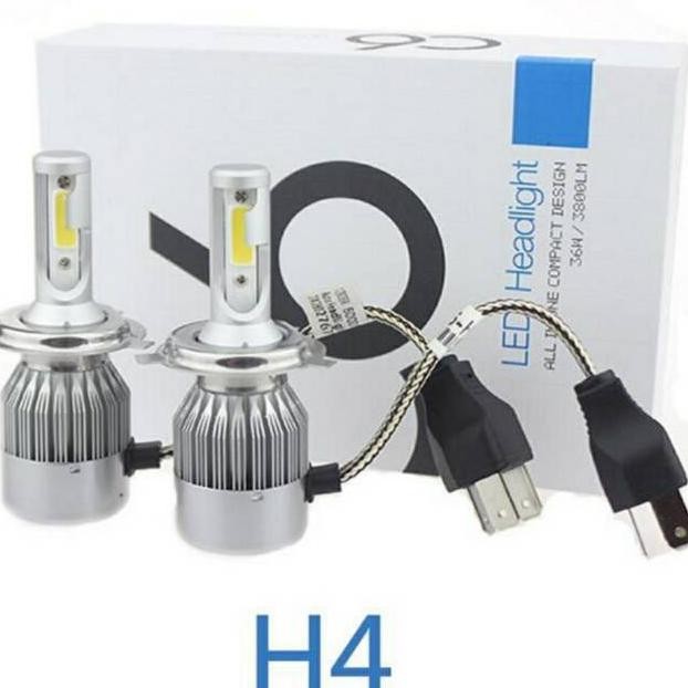 Kekinian (2 Pcs) Lampu Mobil Led C6 H4 36W Dengan Kipas / Headlamp / Grandmax / Avanza / Motor / H4 