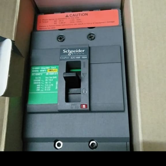 mcb breker schneider EZC 50A 60A 75A 80A 100A 3PH Original