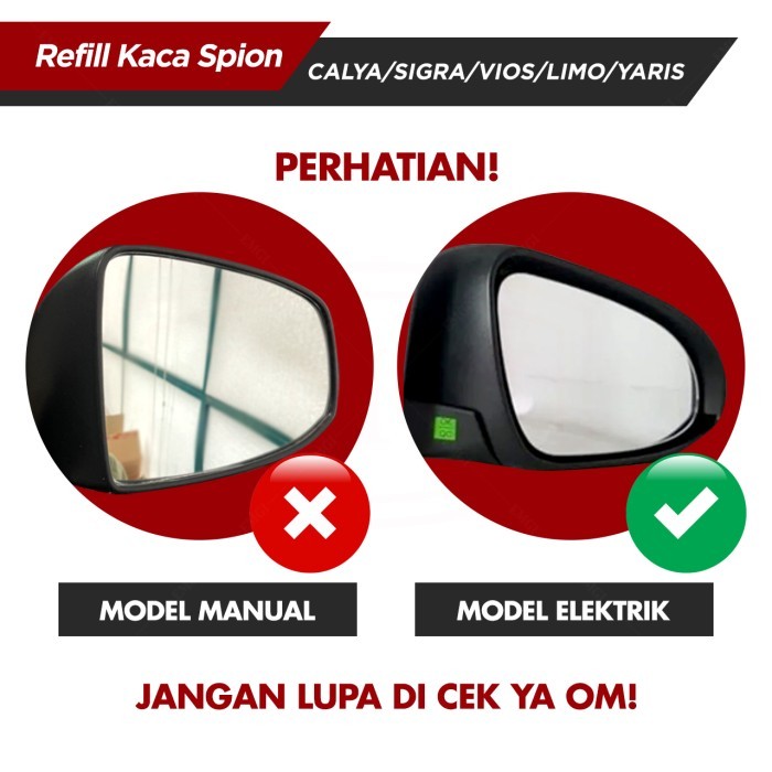 Kaca Spion Refill Biru SET - Spion Mobil Calya Sigra Vios Yaris