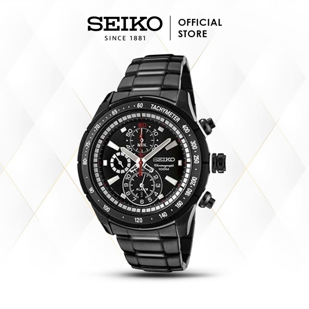 Jam Tangan Pria Seiko Chronograph Quartz Alarm SNAC91 SNAC91P1 Original