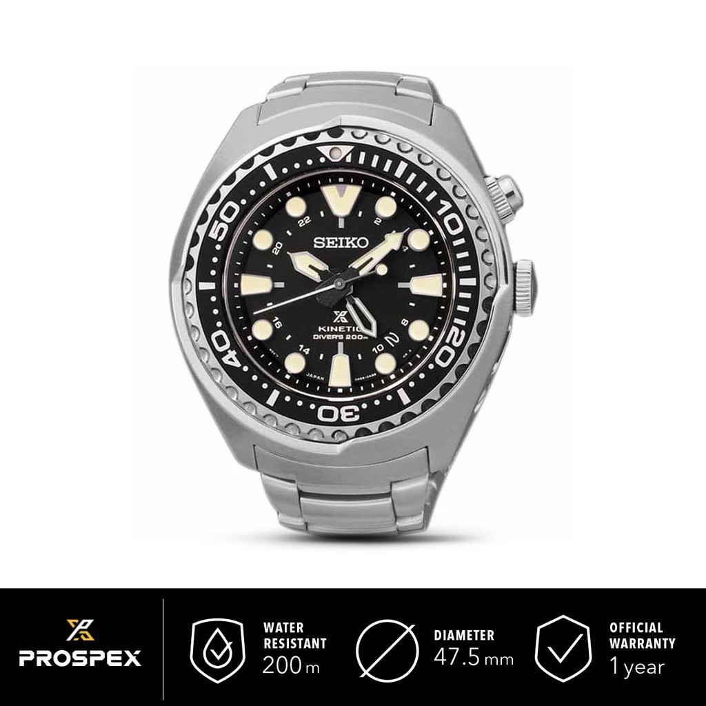 Jam Tangan Pria Seiko Prospex SUN019P1 Kinetic GMT Divers 200M SUN019 Automatic Original