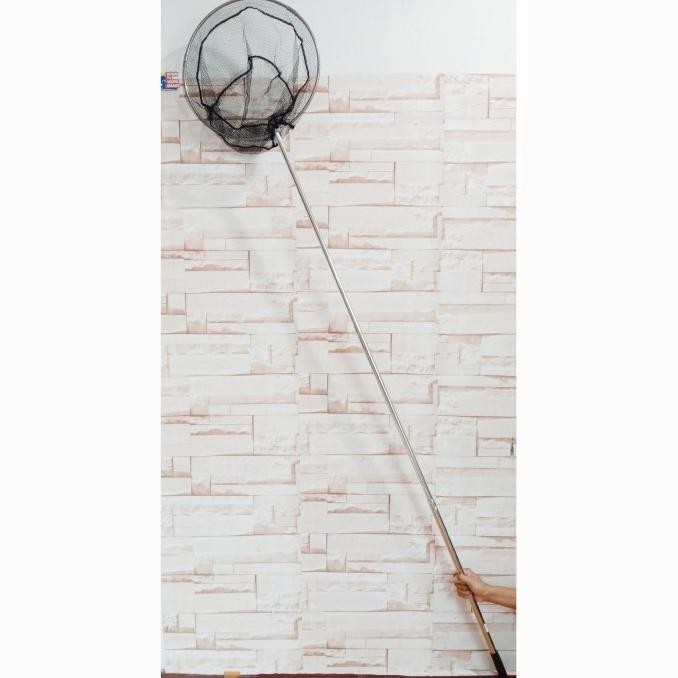 Serokan Jaring Ikan besar stainless adjustable Fishing Landing Net LJ