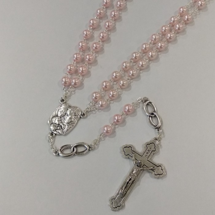 Rosario Wedding Mutiara Artificial -2 Loop - 2 Ring Rohani Katolik