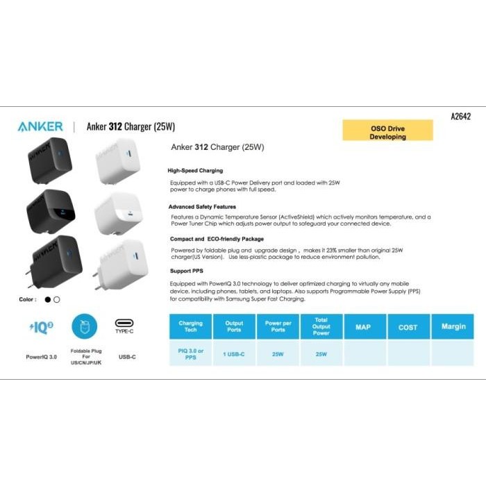 Anker Charger 25W 312 Wall Charger Anker 312 25W - A2642