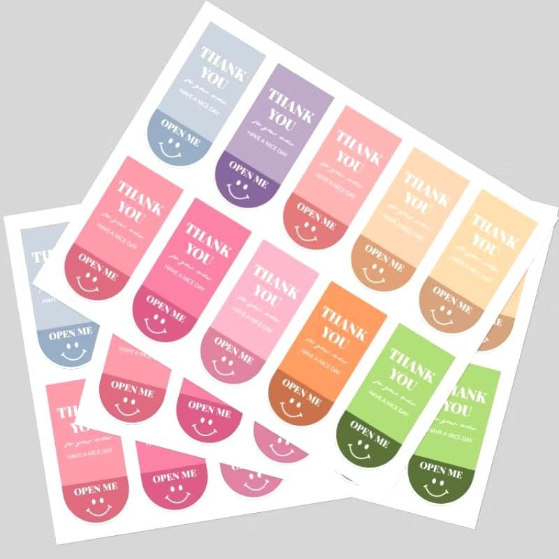 

stiker sticker segel box/stiker label paper bag/stiker label open me thank you have a nice day