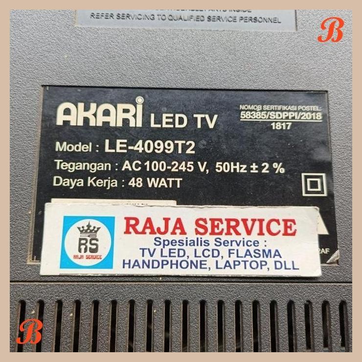 | RJS | IR REMOTE TV AKARI LE-4099TS SENSOR REMOT TOMBOL MANUAL