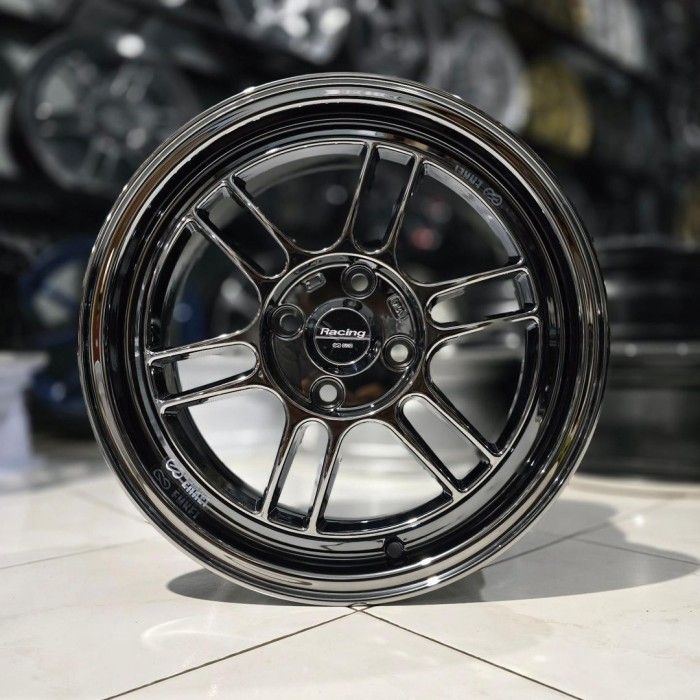 VELG MOBIL RACING 16 ENKEI RPF1 BLACK CROME R16 YARIS RAIZE JAZZ ROCKY