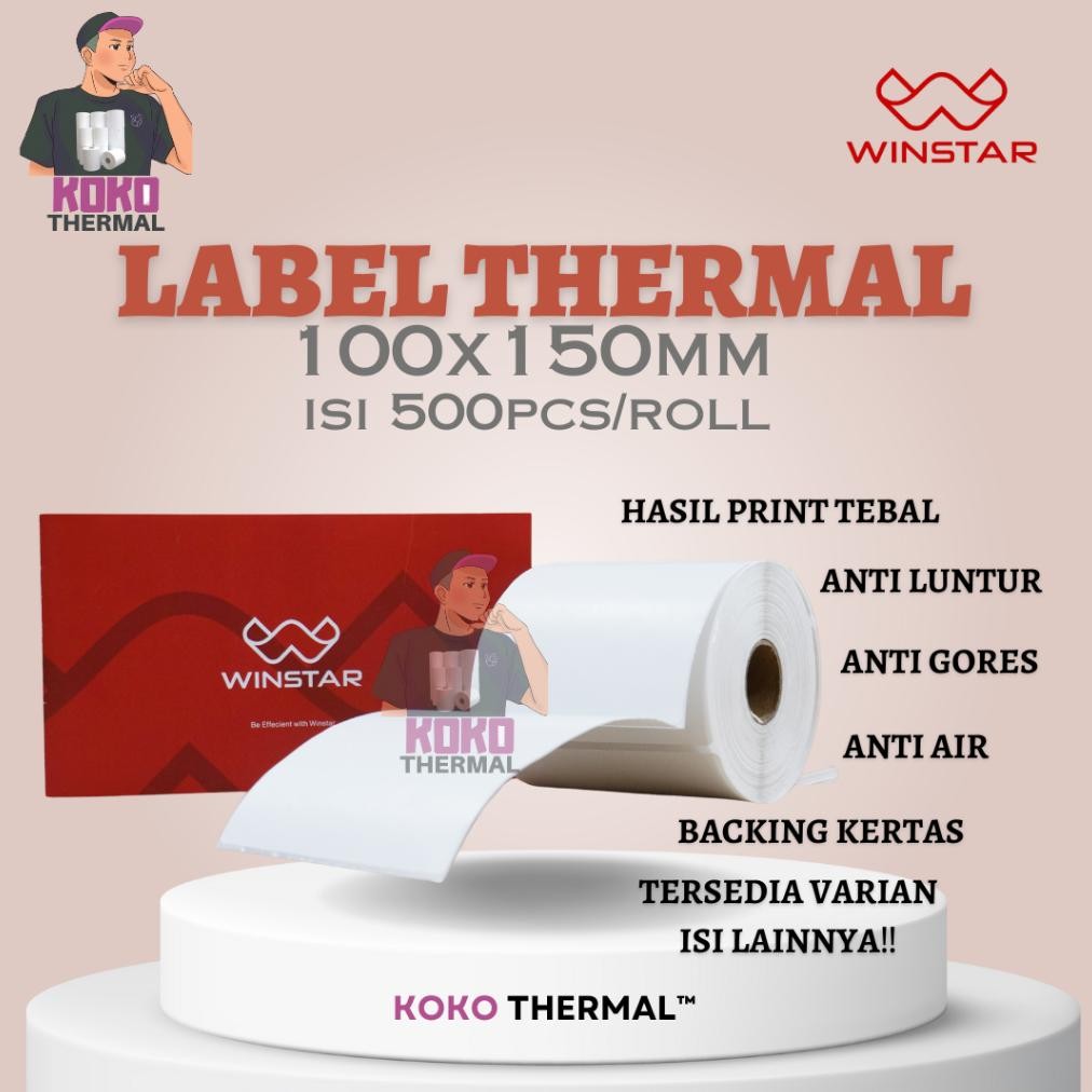 

hj-45 Label Stiker Thermal 100x150 mm 10x15cm 500pcs Original