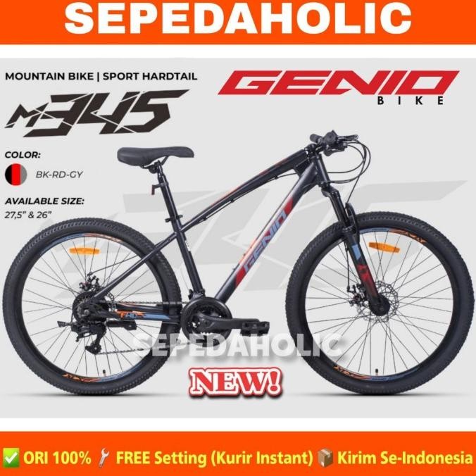 Sepeda Gunung MTB GENIO M 345 M-345 Ukuran 26 & 27.5 Inch 24 Speed AME